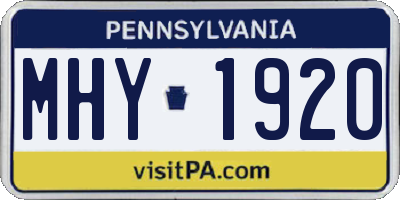 PA license plate MHY1920