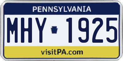 PA license plate MHY1925