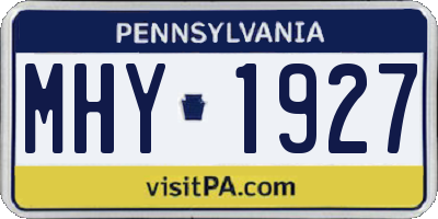 PA license plate MHY1927