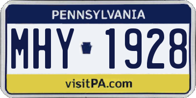 PA license plate MHY1928
