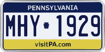 PA license plate MHY1929