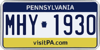 PA license plate MHY1930