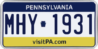 PA license plate MHY1931