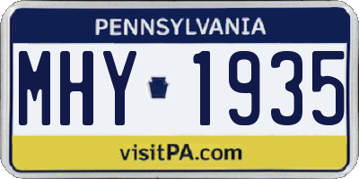 PA license plate MHY1935