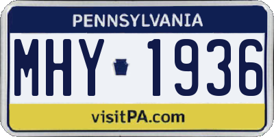 PA license plate MHY1936