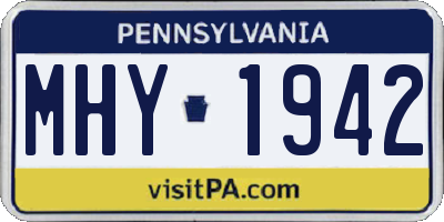 PA license plate MHY1942