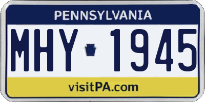 PA license plate MHY1945