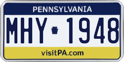 PA license plate MHY1948