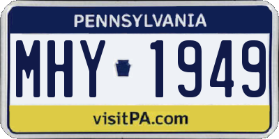 PA license plate MHY1949