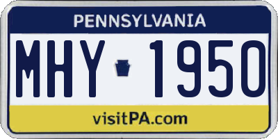 PA license plate MHY1950