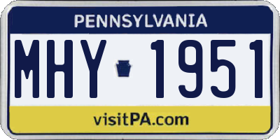 PA license plate MHY1951