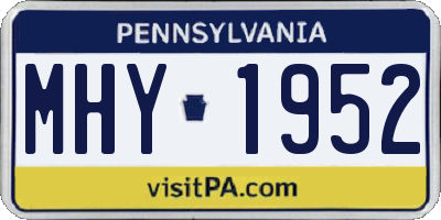 PA license plate MHY1952