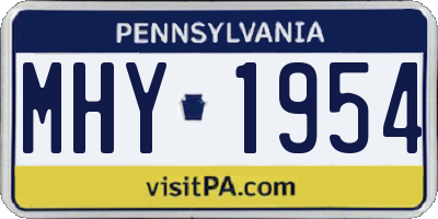 PA license plate MHY1954