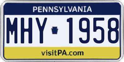 PA license plate MHY1958