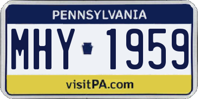 PA license plate MHY1959