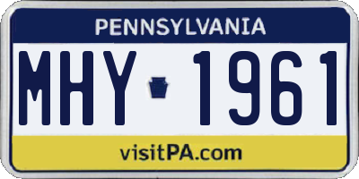 PA license plate MHY1961
