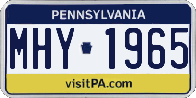 PA license plate MHY1965