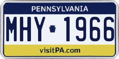 PA license plate MHY1966