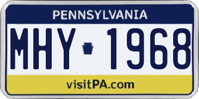 PA license plate MHY1968