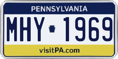 PA license plate MHY1969