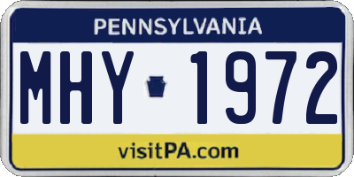 PA license plate MHY1972