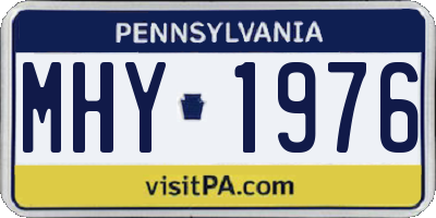 PA license plate MHY1976