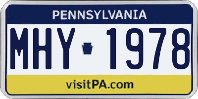 PA license plate MHY1978