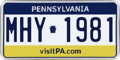 PA license plate MHY1981