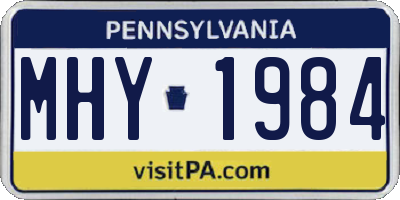PA license plate MHY1984
