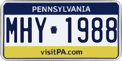 PA license plate MHY1988