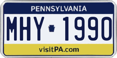 PA license plate MHY1990