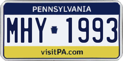 PA license plate MHY1993