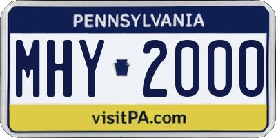PA license plate MHY2000