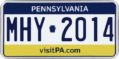PA license plate MHY2014