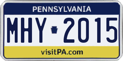 PA license plate MHY2015