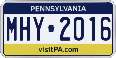 PA license plate MHY2016