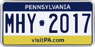 PA license plate MHY2017