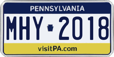 PA license plate MHY2018