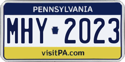 PA license plate MHY2023