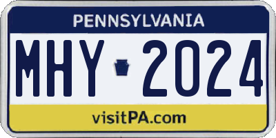 PA license plate MHY2024