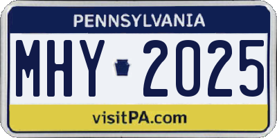 PA license plate MHY2025