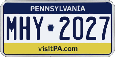 PA license plate MHY2027