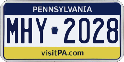 PA license plate MHY2028