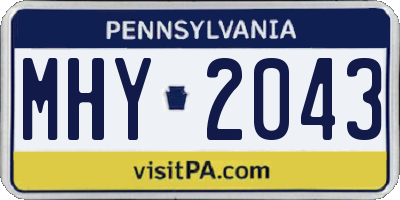 PA license plate MHY2043
