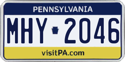 PA license plate MHY2046