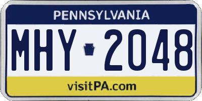 PA license plate MHY2048