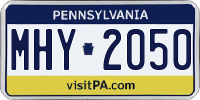 PA license plate MHY2050