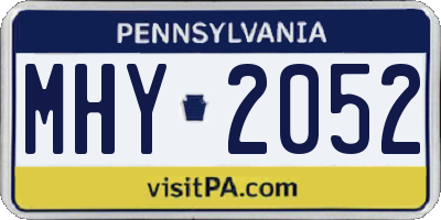 PA license plate MHY2052