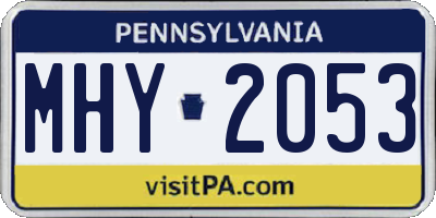 PA license plate MHY2053