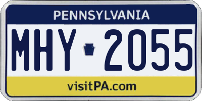 PA license plate MHY2055